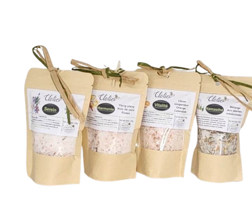 Sachet de Sels de bain  avec petite cuillère de bois