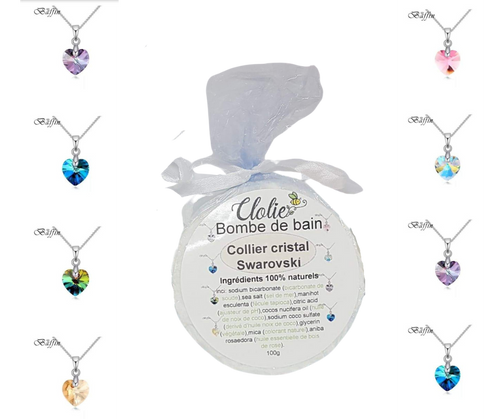 Bombe de bain avec un collier en cristal de Swarovski