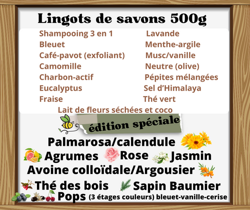 Lingot savon +/- 500g