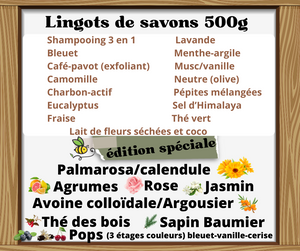 Lingot savon +/- 500g