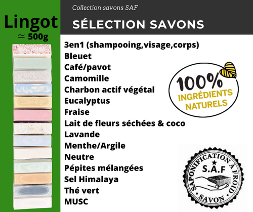 Lingot savon +/- 500g